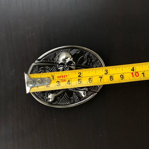 Skull belt buckle removable cowboy silver men - Picture 4 of 7